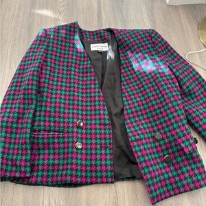Albert Nipon Vibrant Houndstooth Blazer